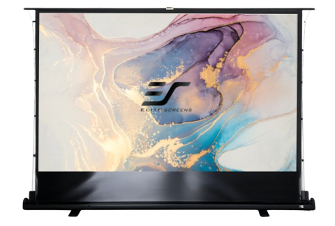 Videoproiecție: videoproiectoare, ecrane și accesorii - Ecran proiectie podea Pull Up EliteScreens ezCinema tensionat FT110XWH, format 16:9, Pânză MaxWhite, 1.1 gain, de podea (portabil)