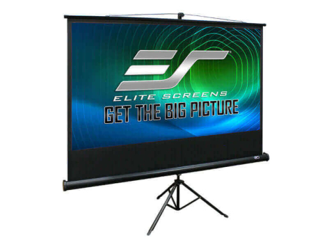Videoproiecție: videoproiectoare, ecrane și accesorii - Ecran proiectie portabil cu trepied profesional EliteScreens Tripod T120UWV1, 244 x 183 cm, format 4:3, Pânză MaxWhite, 1.1 gain, negru
