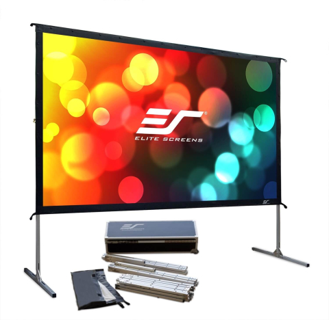 Videoproiecție: videoproiectoare, ecrane și accesorii - Ecran proiectie portabil de podea EliteScreens QuickStand Fast Fold Pro Q180V1, 366 x 274 cm, format 4:3, Pânză CineWhite, 2.2 gain, de podea (portabil)