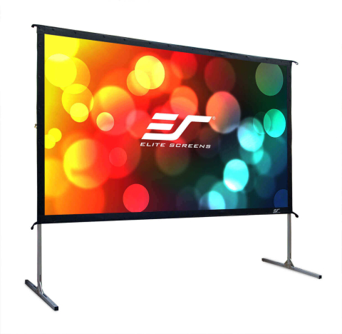 Videoproiecție: videoproiectoare, ecrane și accesorii - Ecran proiectie portabil FRONT / REAR EliteScreens Yard Master 2 Dual OMS135H2-DUAL Format - TG26, 299 x 168 cm, format 16:9, 0.8 gain, de podea (portabil)