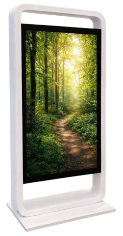 Kiosk și totem digital pentru interior și exterior - Kiosk / Totem Indoor back-to-back 65" - EVOBOARD dublu fără touch cu display 65", alb