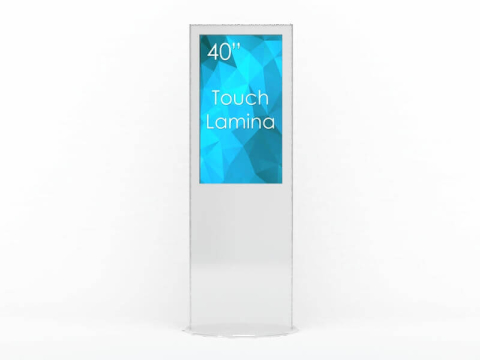Kiosk și totem digital pentru interior și exterior - Kiosk / Totem Indoor Touch 40" - SWEDX Lamina 40" cu Touch SWLT-40K8-A1 ALB + baza mobilă cadou, aluminiu