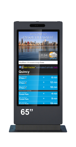 Kiosk și totem digital pentru interior și exterior - Kiosk / Totem Outdoor 65" - EVOBOARD 650ODLAZ display 65" RK3399 4+32GB, IP65, sticlă securizată, portret