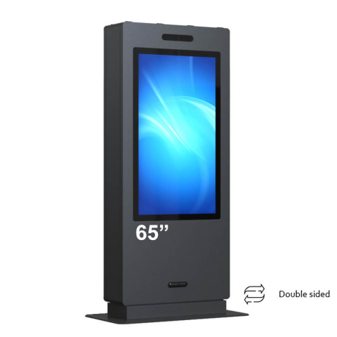 Kiosk și totem digital pentru interior și exterior - Kiosk / Totem Outdoor back-to-back 65" - EVOBOARD 650ODDLAZ display 65", IP65, sticlă securizată, peisaj/portret