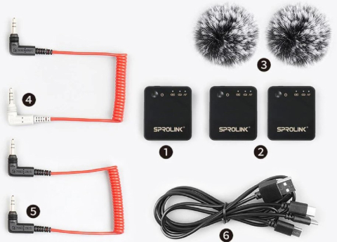 Speakerphone-uri și microfoane pentru videoconferință - Microfon SPROLINK M2-Set Microfoane Wireless 2 Transmitatoare+1 Receptor pt.productie audio & video Live audio-video, Wi-Fi