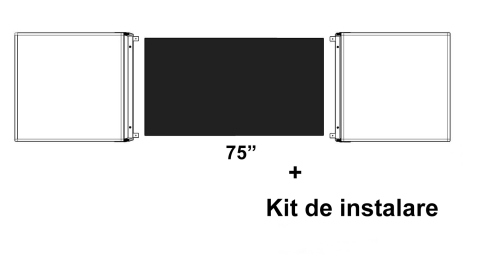 Accesorii pentru display-uri interactive și table digitale - Pachet Cabinet whiteboard pentru display interactiv 75" si Kit de instalare pentru display interactiv 75", oțel