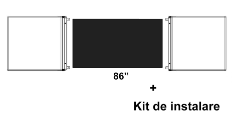 Accesorii pentru display-uri interactive și table digitale - Pachet Cabinet whiteboard pentru display interactiv 86" si Kit de instalare pentru display interactiv 86", oțel