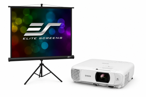 Videoproiectoare laser și cu lampă, pentru orice sală - Pachet de proiecție Epson EH-TW840 + Ecran Portabil EliteScreens cu trepied - TG26 TW840-T113UWS1-TG26, 4000 lumeni ANSI, Full HD 1920 x 1080, 3LCD lampă