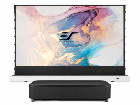 Ecrane de proiecție electrice, fixe, manuale și portabile - Pachet Epson EH-QS100B + Elite Screens FTE101XH2-CLR ecran electric CLR 101" QS100B-FTE121XH2, 4500 lumeni ANSI, 4K UHD 3840 x 2160, 3LCD sursă laser