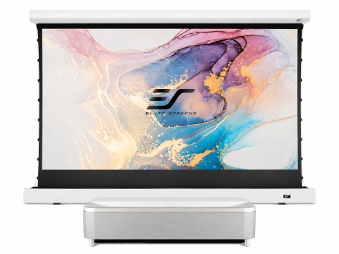 Ecrane de proiecție electrice, fixe, manuale și portabile - Pachet Epson EH-QS100W + Elite Screens Kestrel FTE121XH2-CLR ecran electric CLR 121", 4500 lumeni ANSI, 4K UHD 3840 x 2160, 3LCD sursă laser