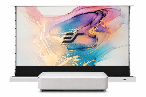 Ecrane de proiecție electrice, fixe, manuale și portabile - Pachet Epson Lifestudio Grand Plus EH-LS970W + Elite Screens Kestrel FTE121XH2-CLR Google TV, 4000 lumeni ANSI, 3LCD sursă laser, cod EPS-LS970W-ES-FTE121XH2-CLR