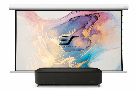 Ecrane de proiecție electrice, fixe, manuale și portabile - Pachet Epson Lifestudio Grand Plus EH-LS970W + Elite Screens Saker SKT100XH-CLR-E12 Google TV, 4000 lumeni ANSI, 3LCD sursă laser, cod EPS-LS970B-ES-SKT100XH-CLR