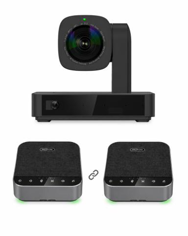 Sisteme videoconferință - Pachet videoconferință BYOM cu cameră PTZ 2x speakerphone wireless POD8 - Large Room WeDoInnov 2xPOD8-P10H4, 4K UHD 3840 x 2160, 10x zoom optic, 8 microfoane