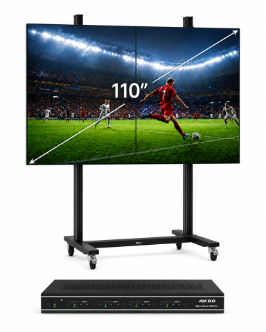 Soluții videowall la cheie, 2x2 și 3x3 - Solutie Videowall SWEDX 110" format 2 x 2 Matrix controller 2 x 2 stand mobil - TG26