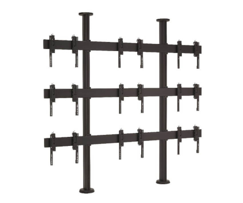 Standuri și suporturi pentru videowall și displayuri mari - Stand Videowall 3x3 Vogel's FCVW3347 de podea-tavan ecrane de 46"-47", max. 53 kg, aluminiu, neagra
