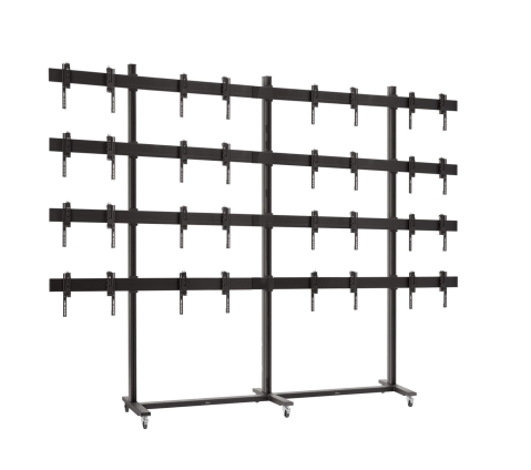 Standuri și suporturi pentru videowall și displayuri mari - Stand Videowall 4x4 Vogel's TVW4455 cu baza mobilă, max. 80 kg, aluminiu, negru