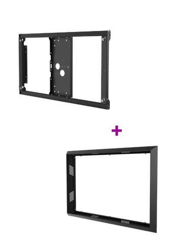 Carcase de protecție de exterior, IP56, cu sticlă securizată - Suport perete outdoor cu rama Vogel`s pentru LG 55XE4F POW1602-POA9602