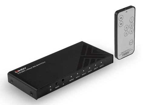 Distribuție semnal video: switchere, mixere și extendere - Switch HDMI 18G cu 5 porturi Lindy 38233, 4K UHD 3840 x 2160, negru