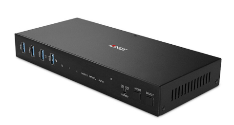 Distribuție semnal video: switchere, mixere și extendere - Switch KVM cu 2 porturi HDMI 4K60 USB 3.0 două capete Lindy 39314, 4K UHD 3840 x 2160, negru