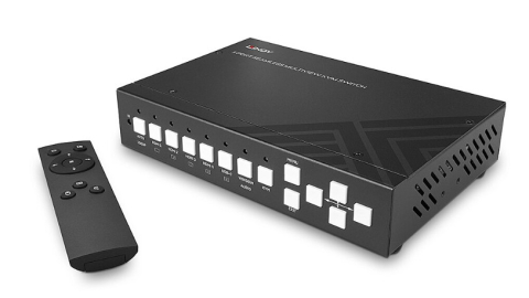 Distribuție semnal video: switchere, mixere și extendere - Switch KVM multiview fără îmbinare cu 5 porturi Lindy 32330, HDMI/LAN, negru