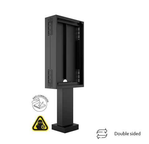 Kiosk și totem digital pentru interior și exterior - Totem de exterior cu două fete Multibrackets MB-8126 pentru Samsung 55" OH55 A-S/DX, compatibil 55", oțel, portret, 0 kg