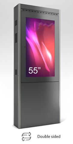 Kiosk și totem digital pentru interior și exterior - Totem de exterior cu două fete WX WXDV55N-BBB, compatibil 55", IP65, oțel