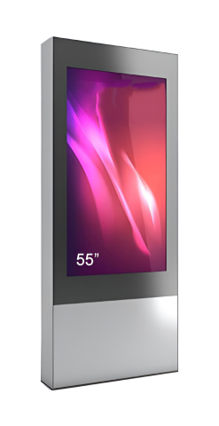 Kiosk și totem digital pentru interior și exterior - Totem de exterior XR XRH55N-SAB, compatibil 55", IP56, oțel, peisaj/portret