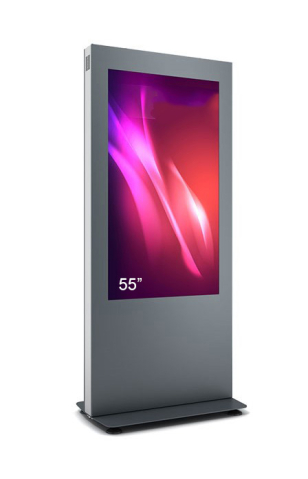Kiosk și totem digital pentru interior și exterior - Totem de interior B01 B01V55N-SAB dimensiune 860x1977x500mm, compatibil 55", sticlă