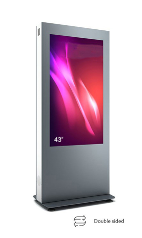 Kiosk și totem digital de interior - Totem de interior cu două fete B04 B04V43N-SAB fără sticlă securizată frontală, compatibil 43"