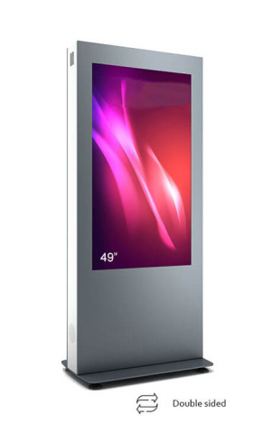 Kiosk și totem digital pentru interior și exterior - Totem de interior cu două fete B04 B04V49N-SAB, compatibil 49", oțel