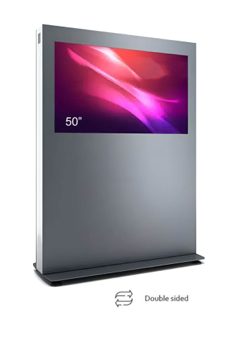 Kiosk și totem digital pentru interior și exterior - Totem de interior cu două fete BX BXH50N-SAB fără sticlă securizată frontală, compatibil 50"