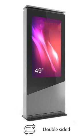 Kiosk și totem digital de interior - Totem de interior cu două fete X01 X01V49N-SBB sticlă frontală securizată, compatibil 49"