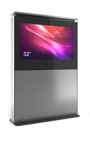 Kiosk și totem digital pentru interior și exterior - Totem de interior ZL ZLH32N-SBB, compatibil 32", aluminiu, peisaj