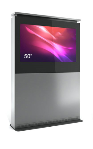 Kiosk și totem digital pentru interior și exterior - Totem de interior ZL ZLH50N-SBB sticlă frontală securizată, compatibil 50", peisaj
