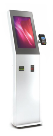 Kiosk și totem digital pentru interior și exterior - Totem de interior ZS ZSV24N-SBB cititor de cod de bare suport POS si imprimanta termica incluse, compatibil 24", oțel