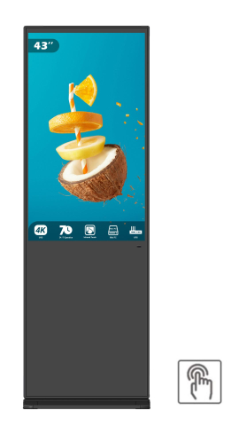 Kiosk și totem digital pentru interior și exterior - Totem Indoor interactiv TP- 430H EVOBOARD IR touch slot OPS fără sistem de operare, sticlă