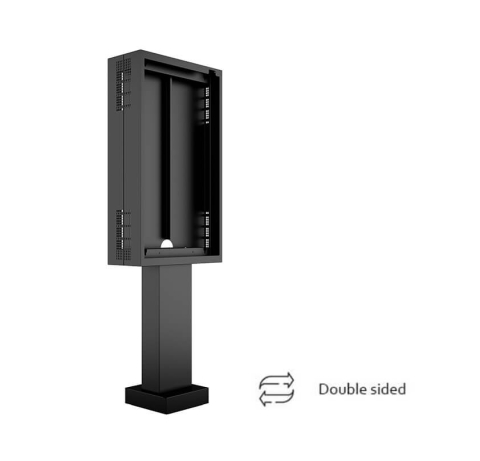 Kiosk și totem digital pentru interior și exterior - Totem Outdoor Pro Double pentru LG 49XE4F-M Multibrackets MB-1134 antifurt, compatibil 49", portret, negru