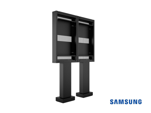 Kiosk și totem digital pentru interior și exterior - Totem Outdoor Pro Dual pentru Samsung OH55F/B/A-S Multibrackets MB-6597 antifurt, compatibil 55", portret, negru