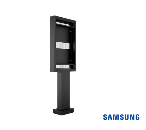 Kiosk și totem digital pentru interior și exterior - Totem Outdoor Pro Single pentru Samsung OH55F/B/A-S Multibrackets MB-6580 antifurt, compatibil 55", portret, negru