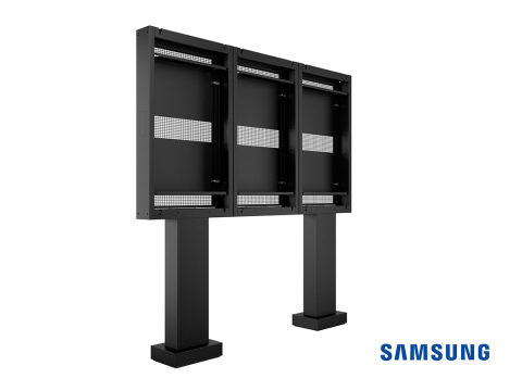 Kiosk și totem digital pentru interior și exterior - Totem Outdoor Pro Triple pentru Samsung OH55F/B/A-S Multibrackets MB-6603 antifurt, compatibil 55", portret, negru