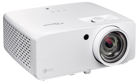Videoproiectoare laser și cu lampă, pentru orice sală - Videoproiector laser compact short throw Optoma ZH521ST IP6X, Full HD 1920 x 1080, 5300 lumeni ANSI, contrast 3000000:1, 30.000 ore, HDMI/LAN