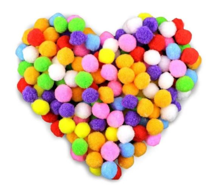 Craft - Pom-pom mini, diverse culori, 200buc/set, Daco