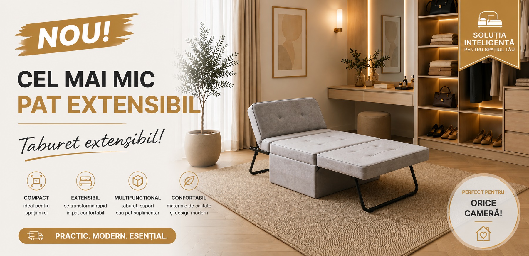 Nou taburet extensibil