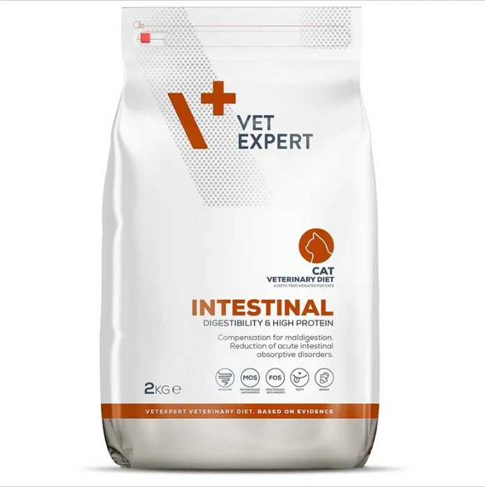 Afecţiuni Digestive Pisici - 4T Veterinary Diet Intestinal Cat VetExpert, 2 kg