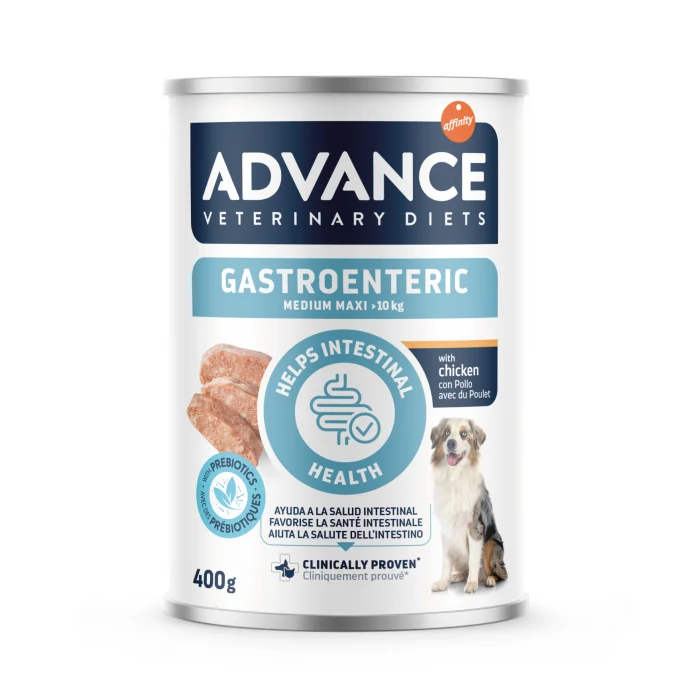 Afecţiuni Digestive Câini - Advance, conserva hrana umeda dieta dog gastroenteric med-maxi - 400 gr