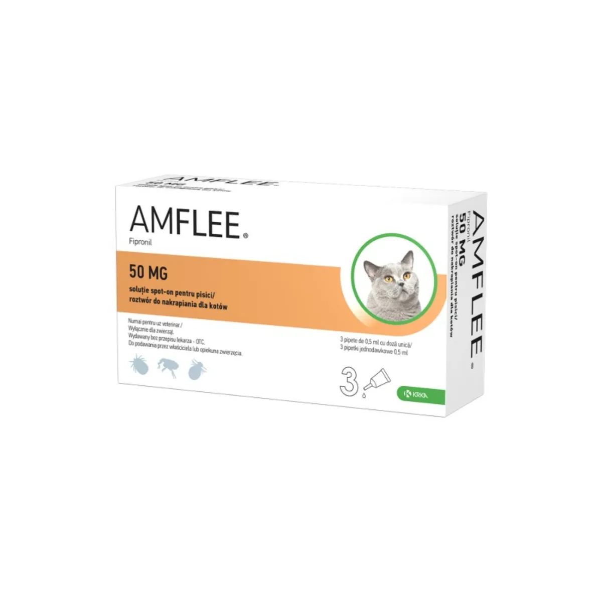 Antiparazitare Externe Pisici - AMFLEE 50 mg soluţie spot-on pentru pisici 1 pipetă (0,50 ml)