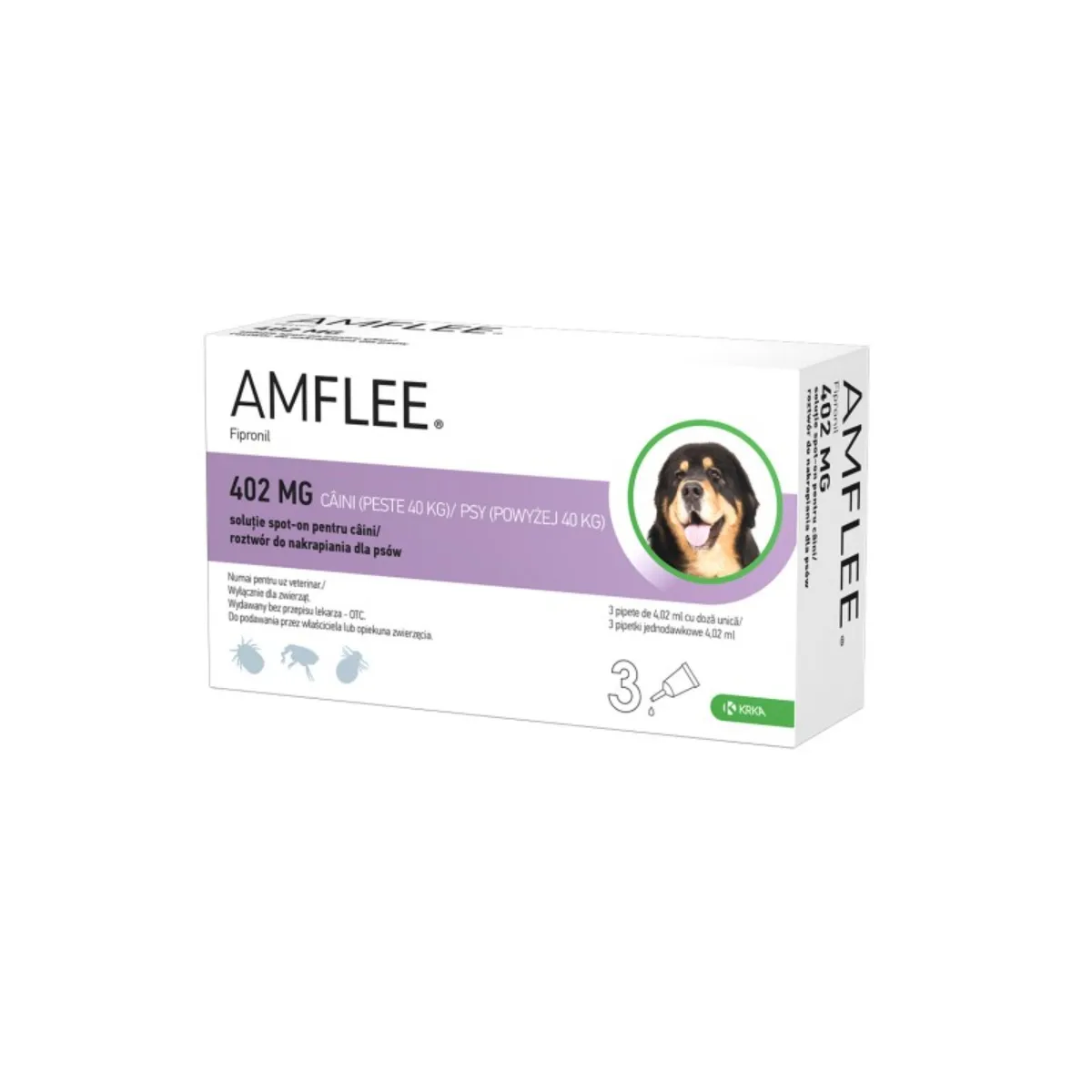 Antiparazitare Externe Câini - AMFLEE Dog, spot-on, soluție antiparazitară, câini 40-60 kg-1 pipeta