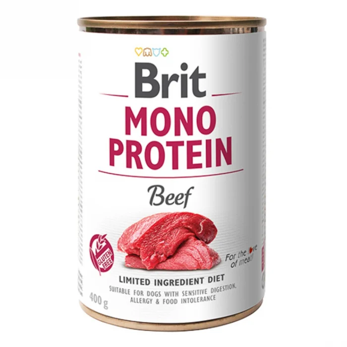 Afecţiuni Digestive Câini - Brit- Hrana Umeda Monoprotein Dog- Beef 400 g