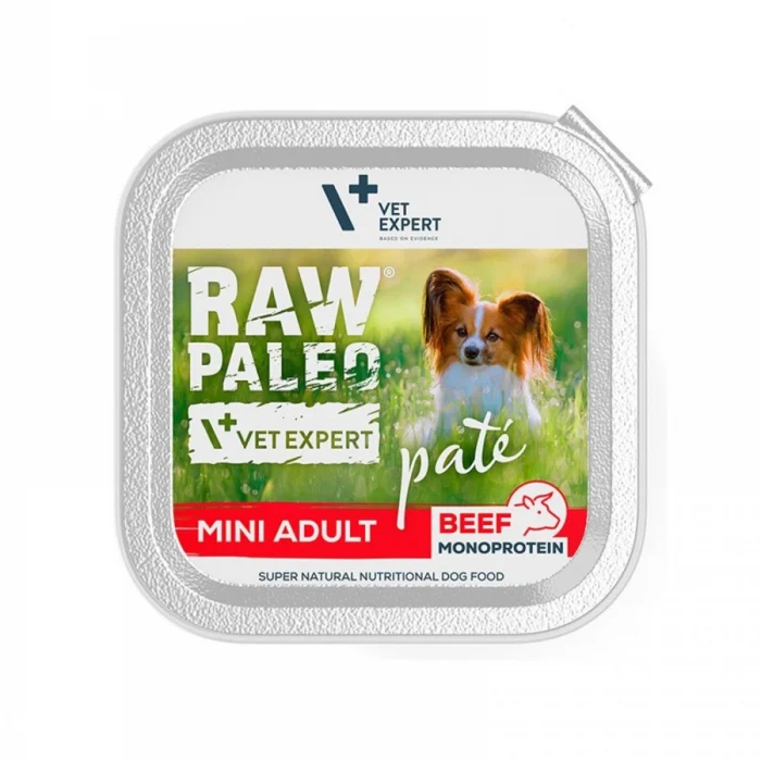 Hrană Umedă Câini - Hrana umeda pentru caini, adult, RAW PALEO PATE, vita, 150 g