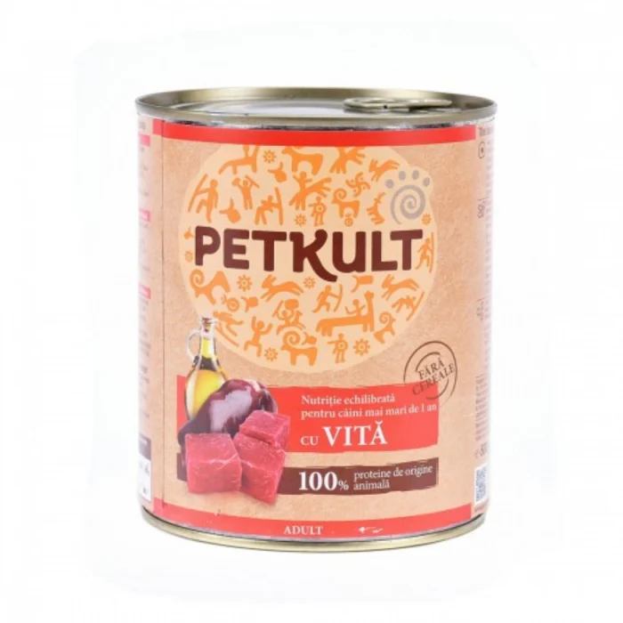 Hrană Câini - Hrana umeda Petkult Adult cu vita 800 g